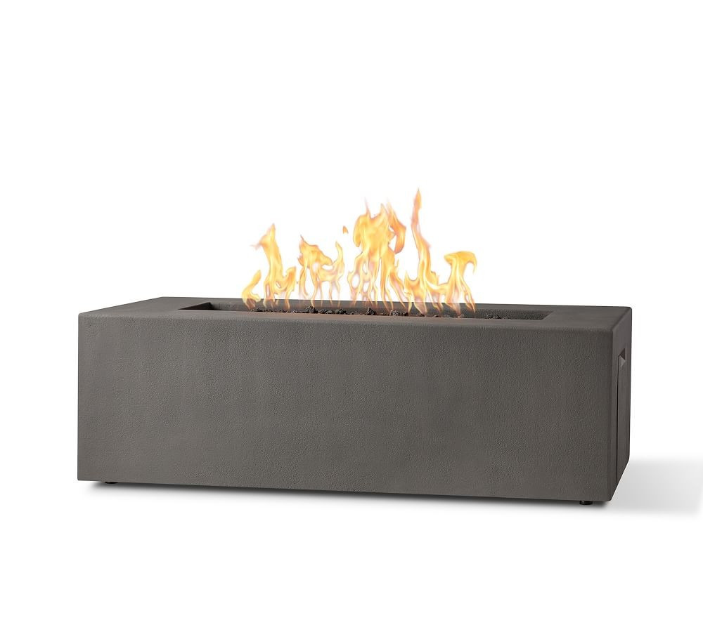 Arbor Concrete 60" x 30" Rectangular Natural Gas Fire Pit Table | Pottery Barn (US)