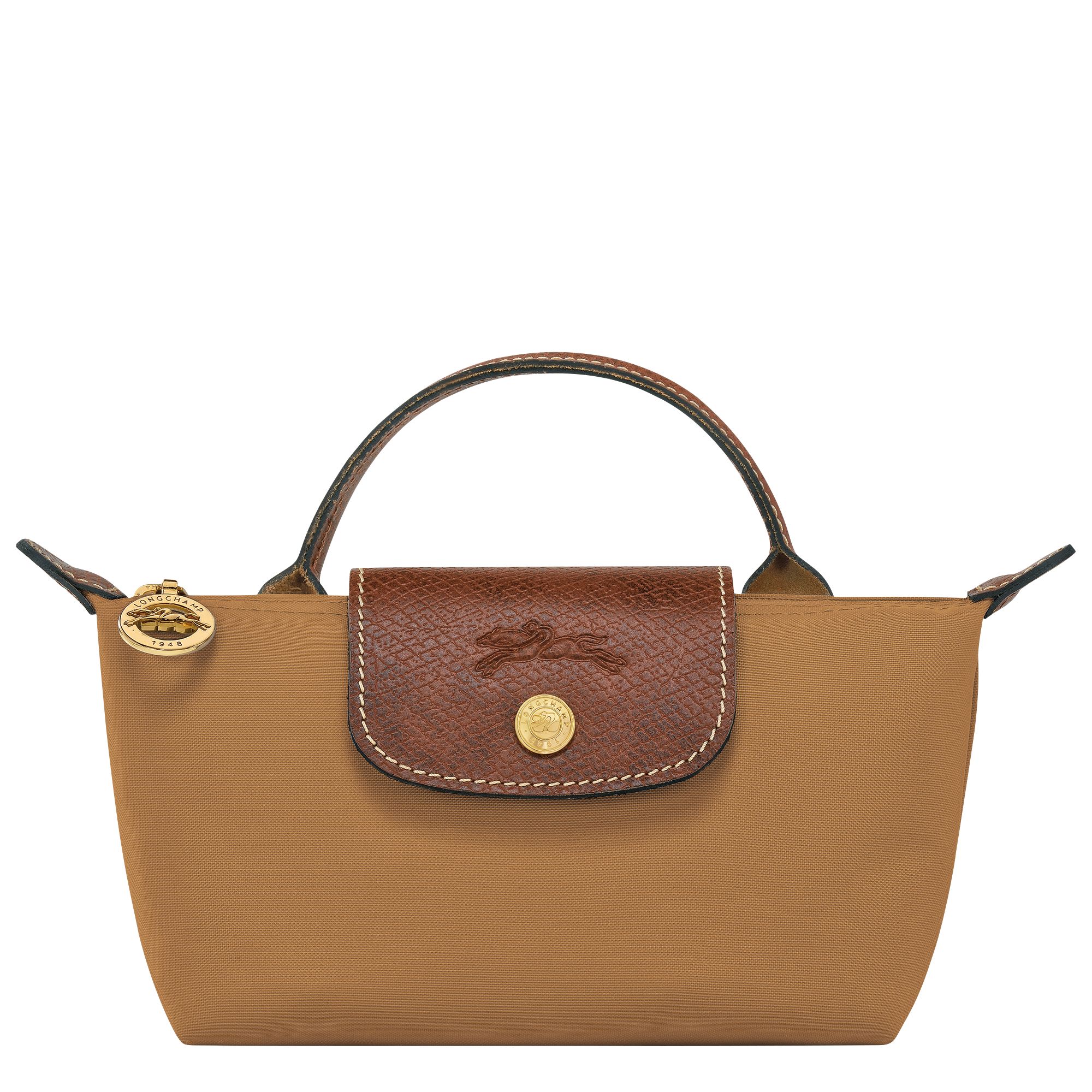 Le Pliage Original Pouch with handle Fawn - Recycled canvas | Longchamp US | Longchamp