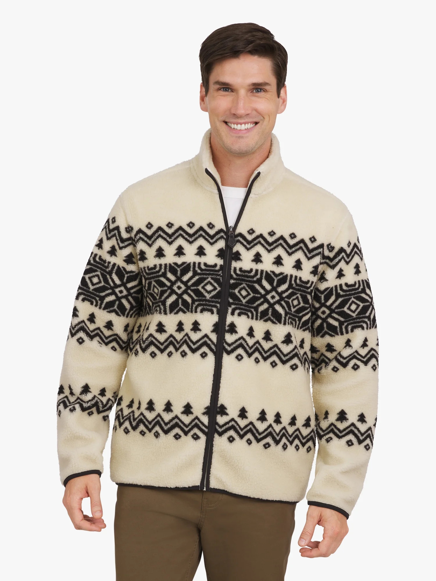 Chaps Men's & Big Men's High Pile Printed Plaid Sherpa Jacket, Sizes S-3XL | Walmart (US)