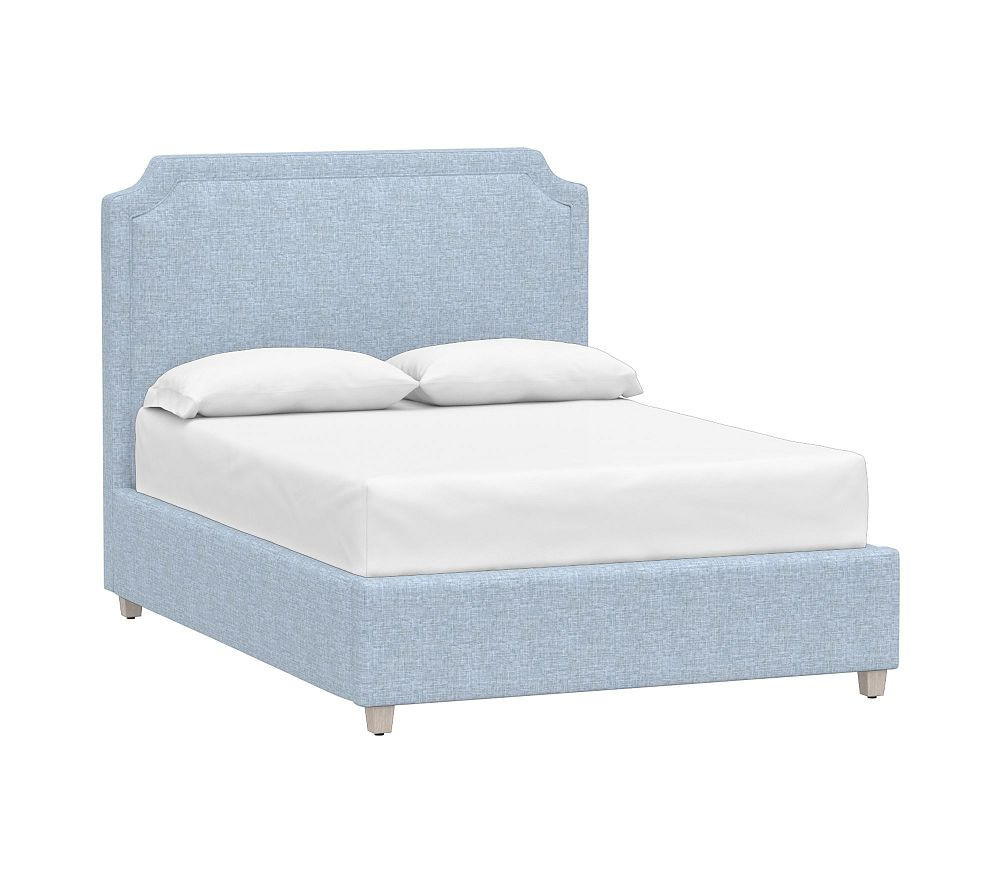 Ava Upholstered Storage Bed Full Eco Performance Weave Chambray | Pottery Barn Kids