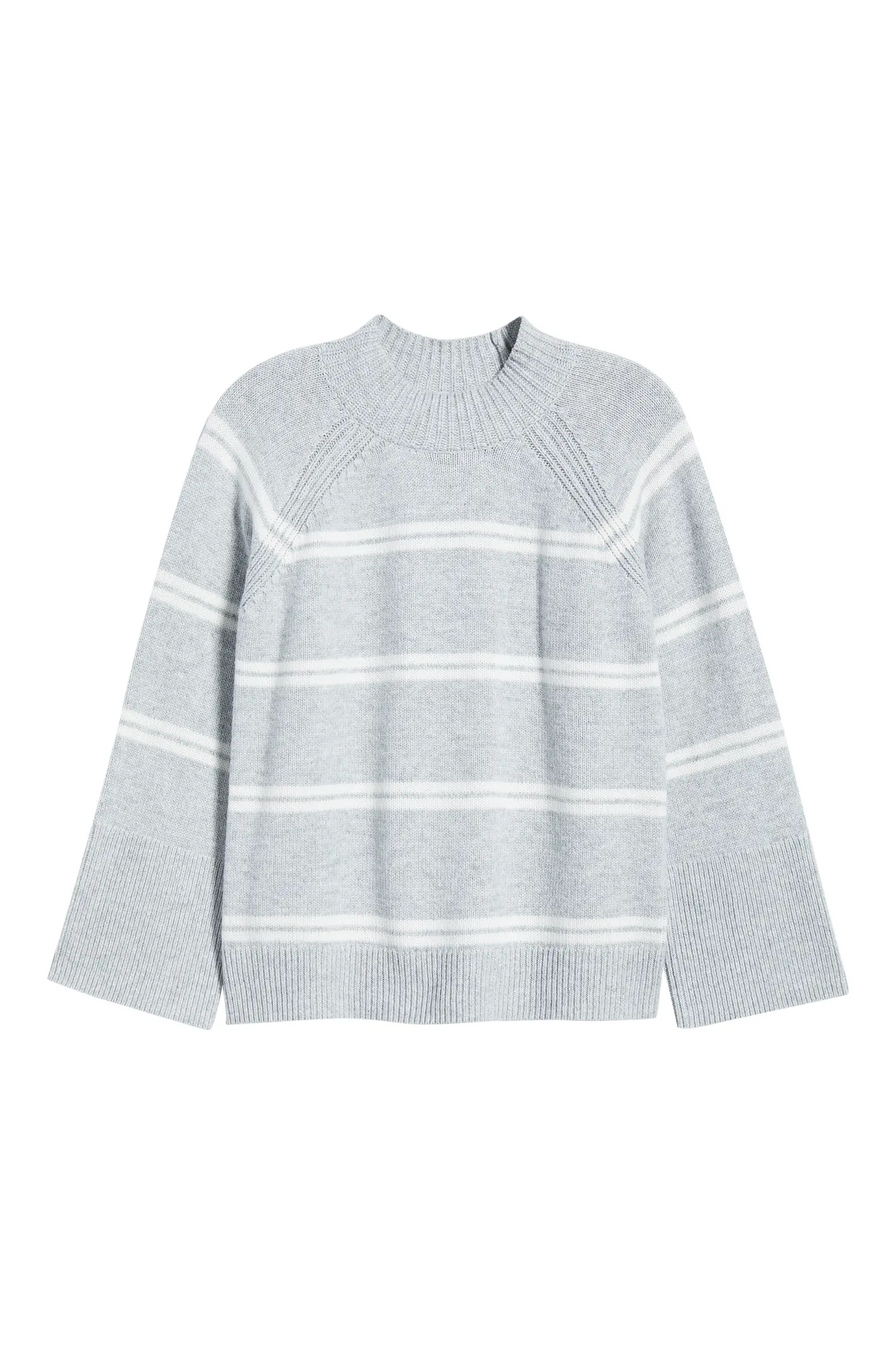 Bell Sleeve Mock Neck Merino Wool & Cotton Sweater (Women) | Nordstrom | Nordstrom