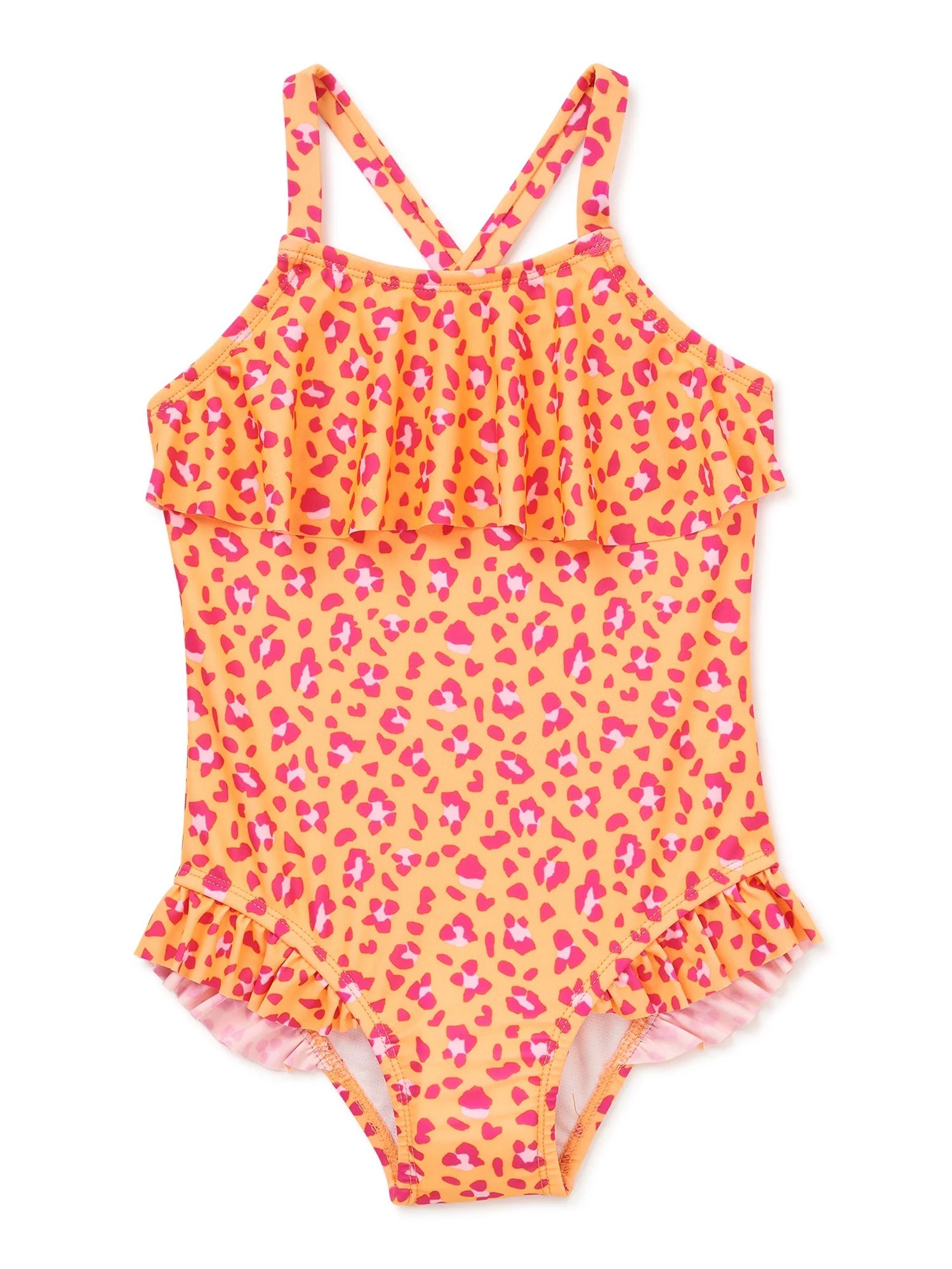Wonder Nation Toddler Girl Cheetah Swim One-Piece, Sizes 12M-5T | Walmart (US)