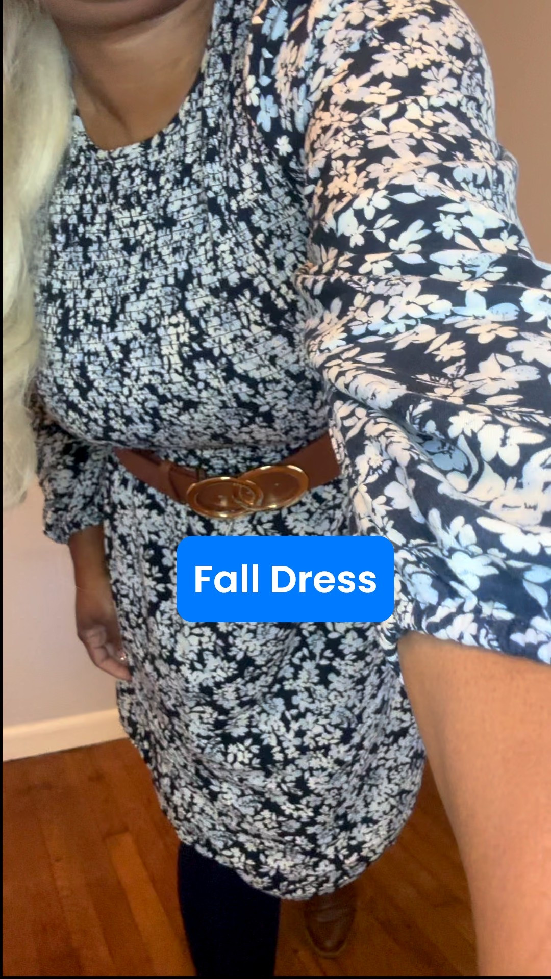 Fall Dress Idea #navyblue#white#brown#floral#fall#autumn#brownbelt#brownqnkleboots#bluetights#outfitsinworkplace

#LTKWorkwear #LTKStyleTip