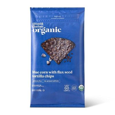 Organic Blue Corn Tortilla Chips with Flax Seeds - 12oz - Good & Gather™ | Target