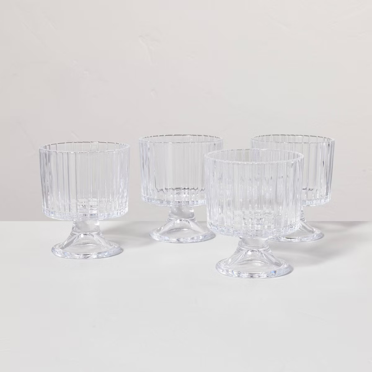 4pk 8oz Fluted Glass Parfait Cup Set Clear - Hearth & Hand™ with Magnolia | Target