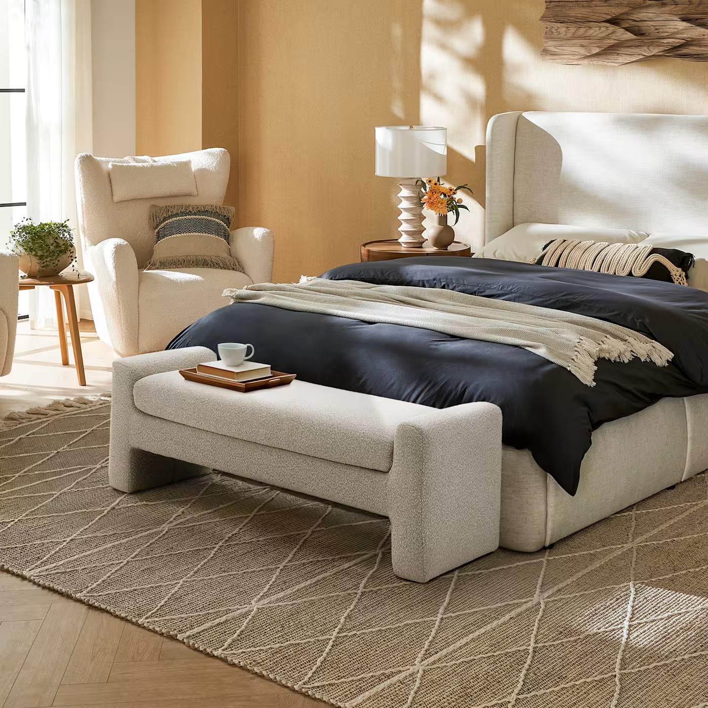 Dakota Performance Bouclé BenchSale | Castlery US