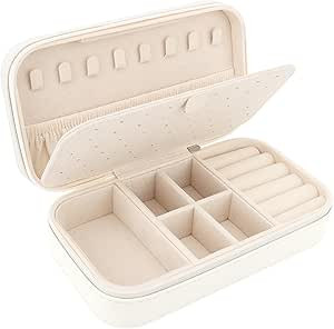 DesignSter Travel Jewelry Box, PU Leather Portable Jewelry Case, Small Jewelry Boxes for Gifts, T... | Amazon (US)