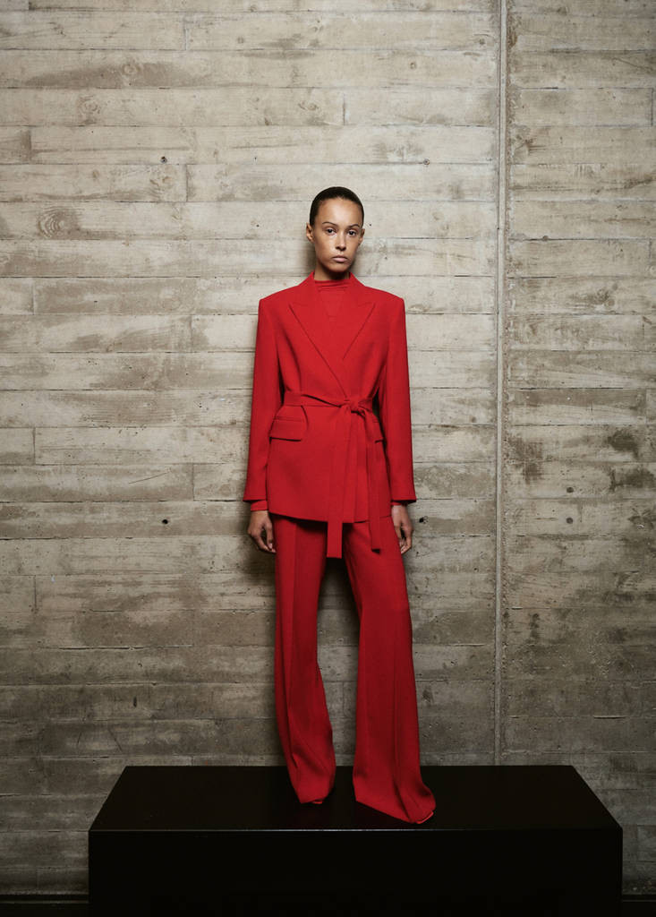 Suit jacket with belt red - Woman - L - MANGO | Mango (US/MX/AU)