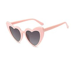 JUSLINK Heart Shaped Sunglasses for Women,Vintage Cat Eye Mod Style Retro Kurt Cobain Glasses | Amazon (US)
