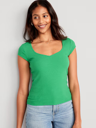 Sweetheart Rib-Knit T-Shirt for Women | Old Navy (US)