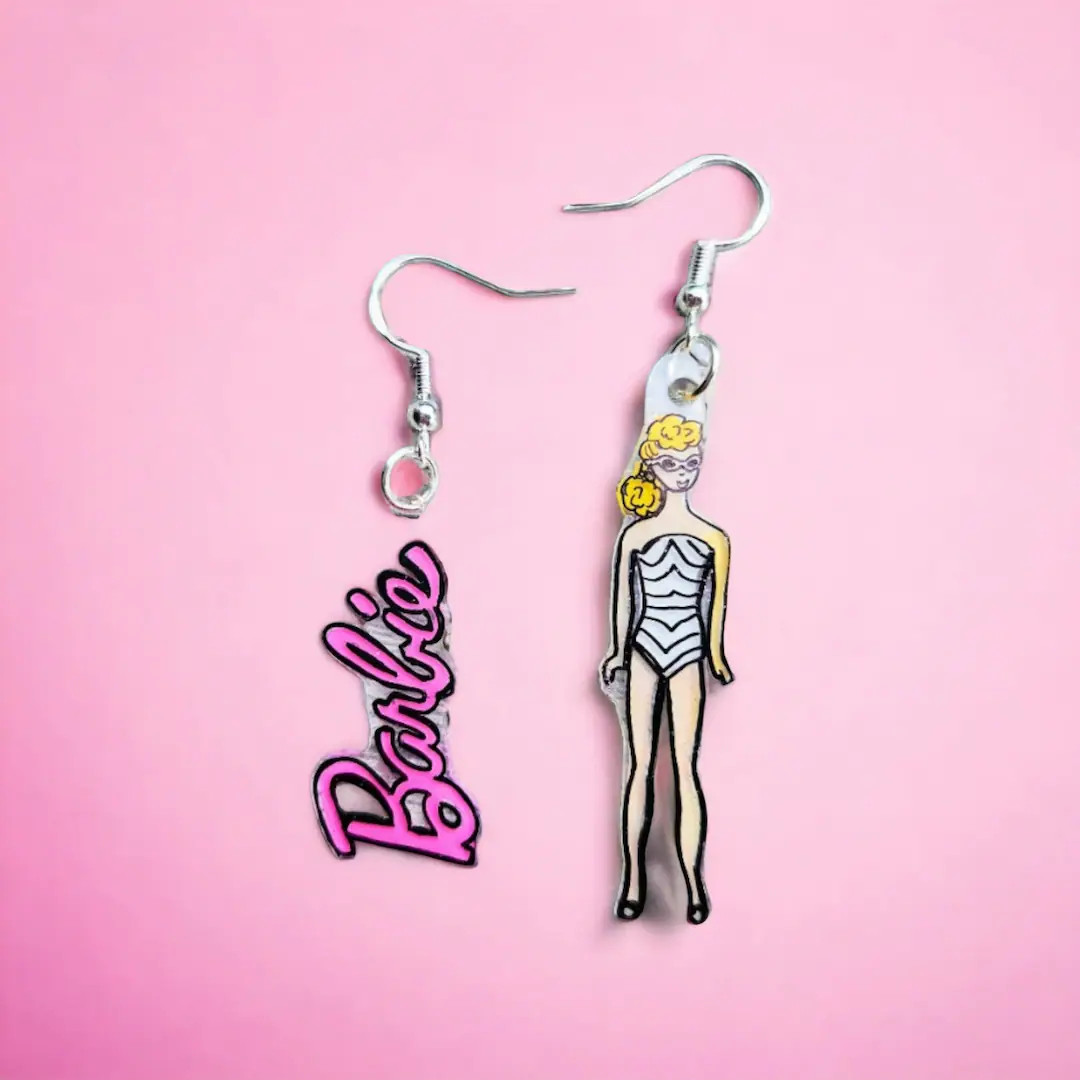 Barbie Earrings. 1960s bathing suit Barbie mismatched earrings. | Etsy (US)