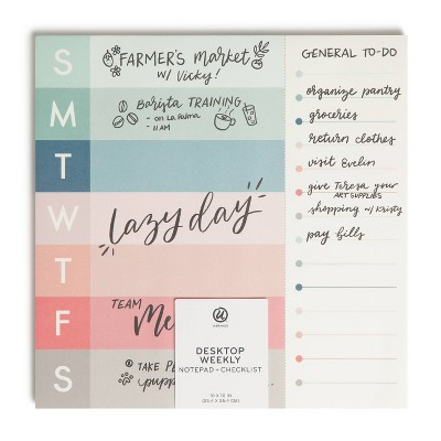 U Brands 10''x10'' Weekly Combination Pad - Coral Chic: Weekly To Do List, Office Supplies, Notep... | Target