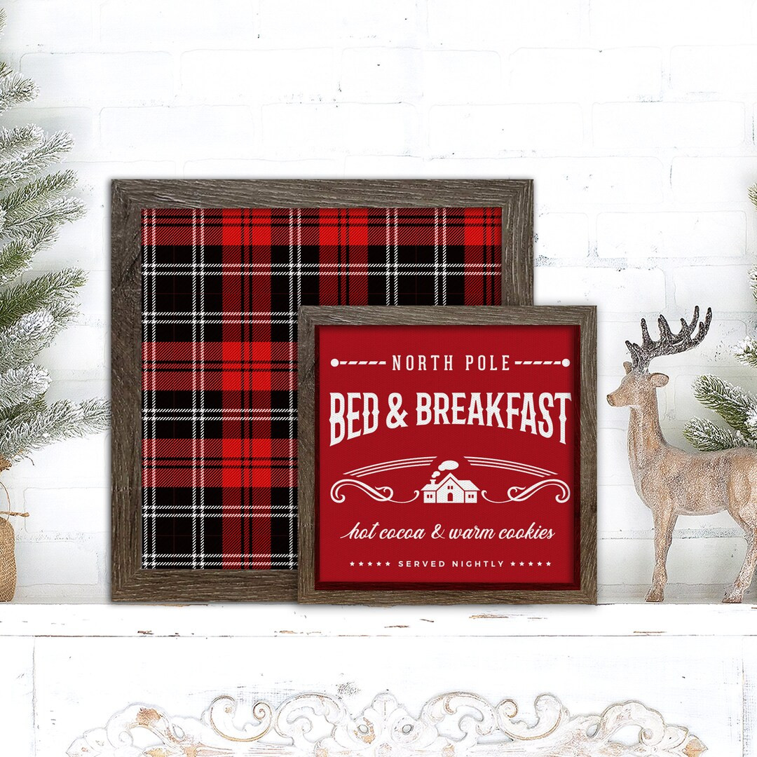 christmas signs perfect for layering holiday frames north pole bed & breakfast hot cocoa warm coo... | Etsy (US)