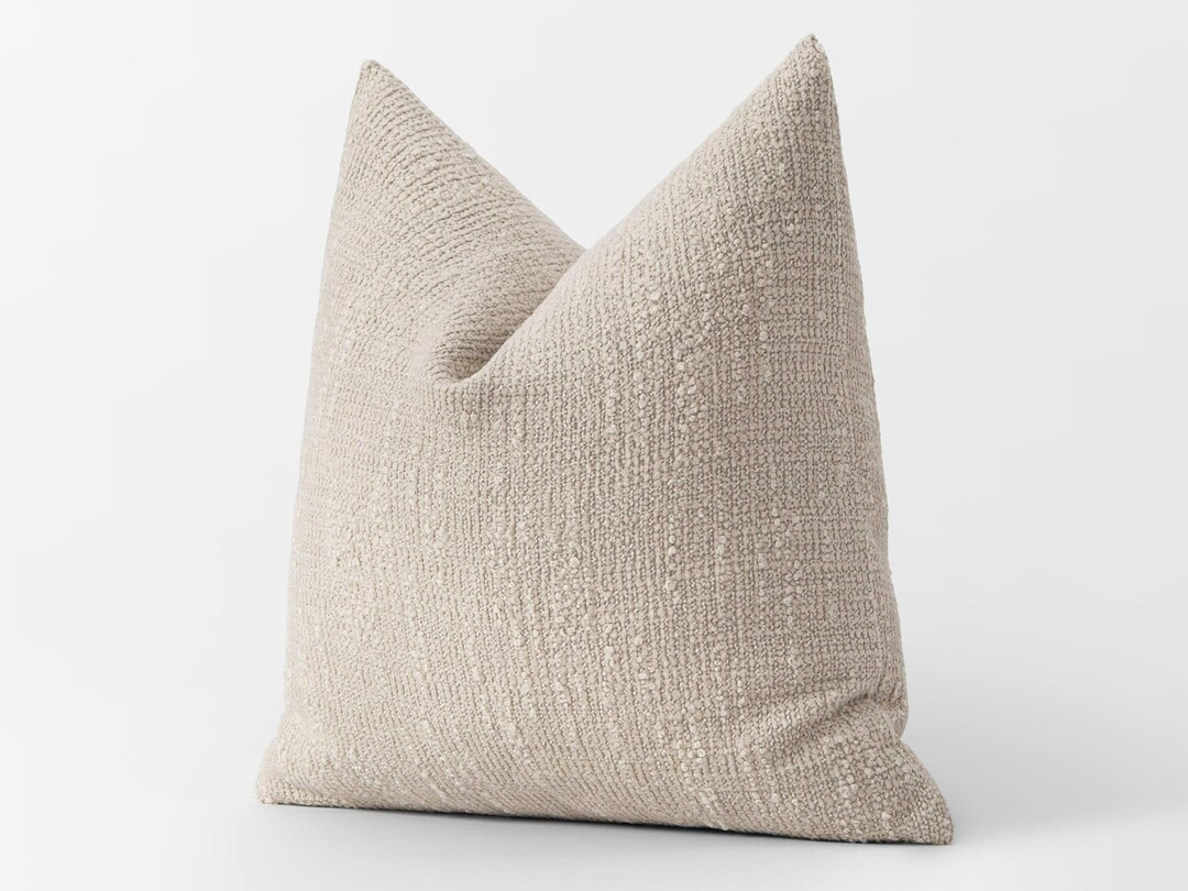 Beige Bohemian Pillow Cover • Neutral Euro Sham • Cozy and Chic Cushion • Crafted From Text... | Etsy (US)