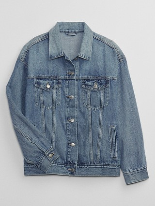 Oversized Icon Denim Jacket with Washwell | Gap Factory
