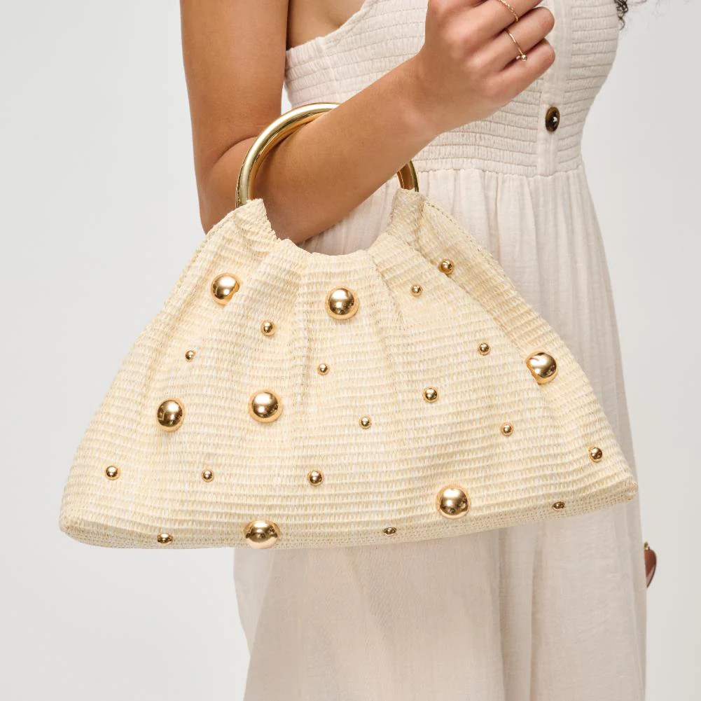 Harper - Straw Studded Evening Bag | Urban Expressions