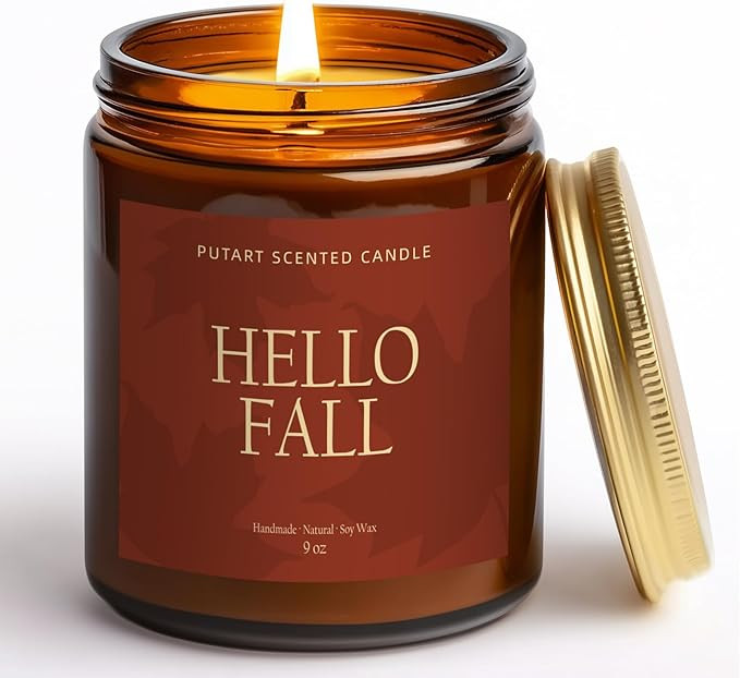 Pumpkin Spice Fall Candles for Home Scented, Natural Soy Wax Aromatherapy Non Toxic Pumpkin Candl... | Amazon (US)