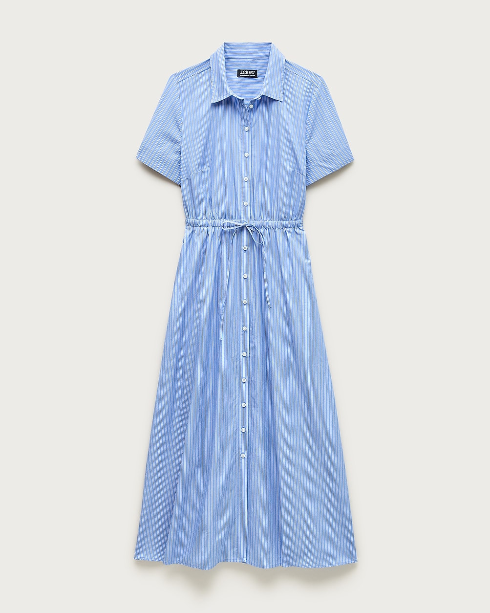 Cerise shirt-dress in striped cotton poplin | J. Crew US