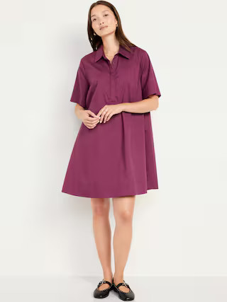 Short-Sleeve Mini Shirt Dress | Old Navy (US)