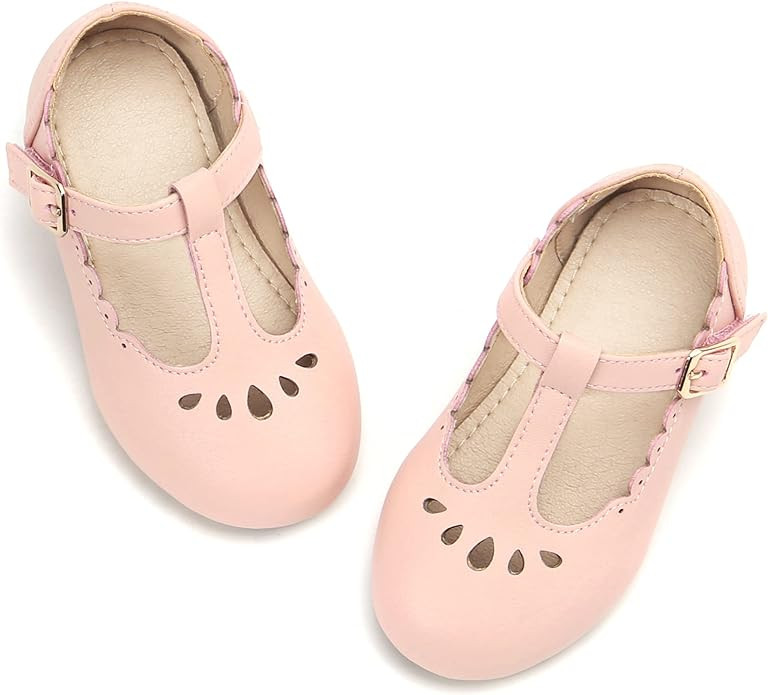 THEE BRON Girl's T-Strap Flats Toddler Little Kid Mary Jane Shoes | Amazon (US)
