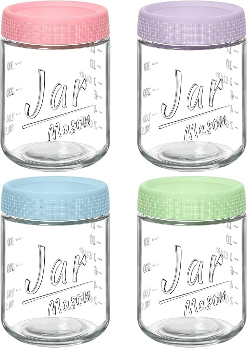 Xyptorix 4 Pack 16 oz Overnight Oats Containers with Lids, Glass Mason Jars | Amazon (CA)