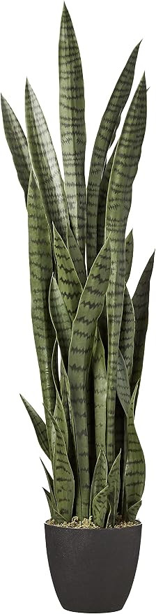 Nearly Natural 46” Sansevieria Artificial Silk Plants Green | Amazon (US)