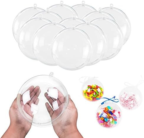 Amazon.com : 5.5" Clear Big Plastic Acrylic Arts & Crafts Giant Mold Shells Molding Balls Craftin... | Amazon (US)