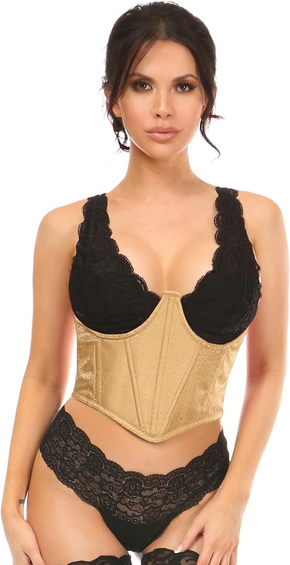 Daisy corsets Womens Gold Brocade Open Cup Waist Cincher | Amazon (US)