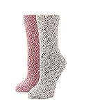 HUE Women's Boucle Cozy Sock, Salt N Pepper/Pink-2 Pair Pack, One Size | Amazon (US)
