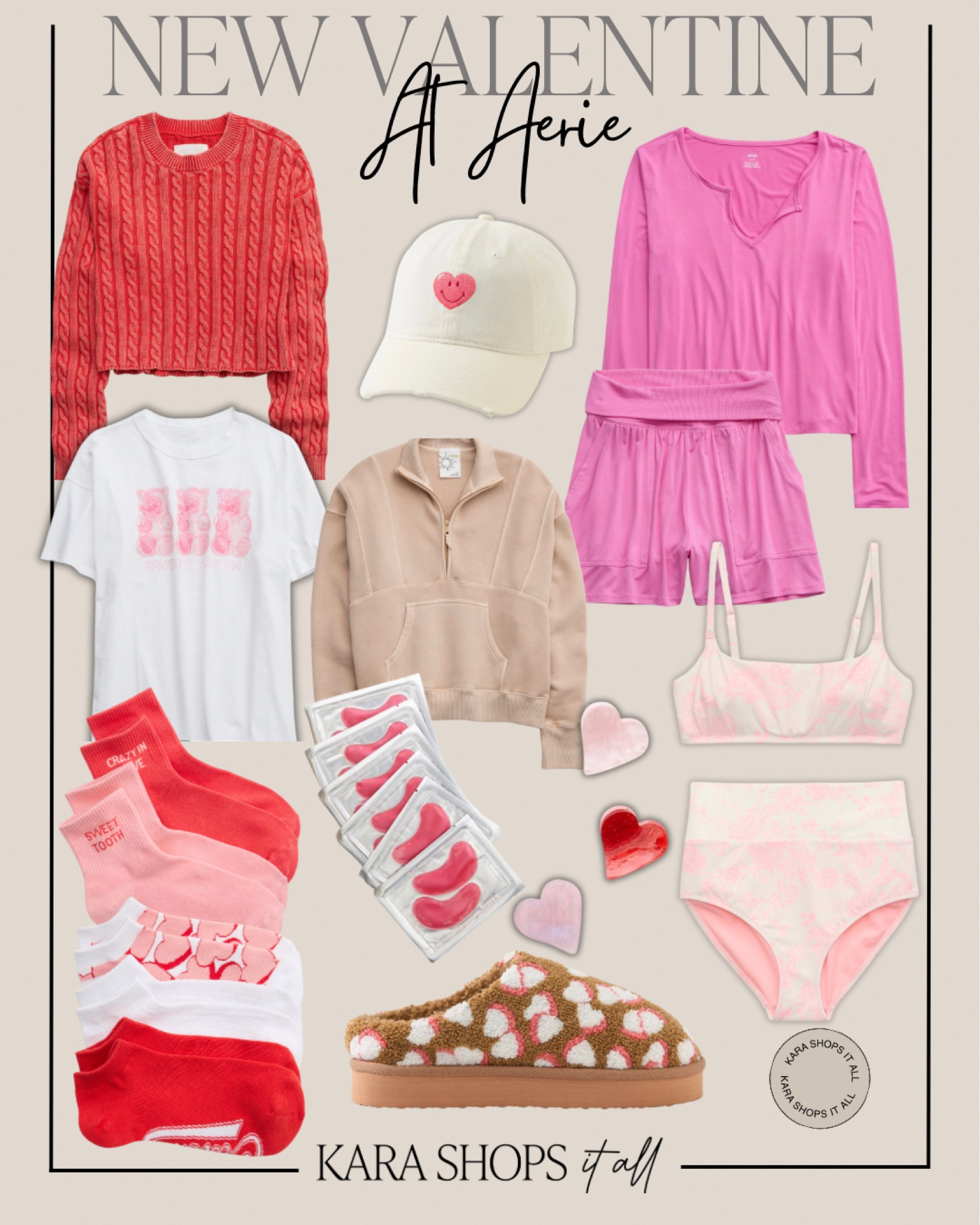 New valentines items at Aerie! Shop their new arrivals for valentines like these socks and slipper and all the fun accessories and pink sets! 
#Aerie #AmericanEagle

#LTKSeasonal #LTKsalealert #LTKstyletip