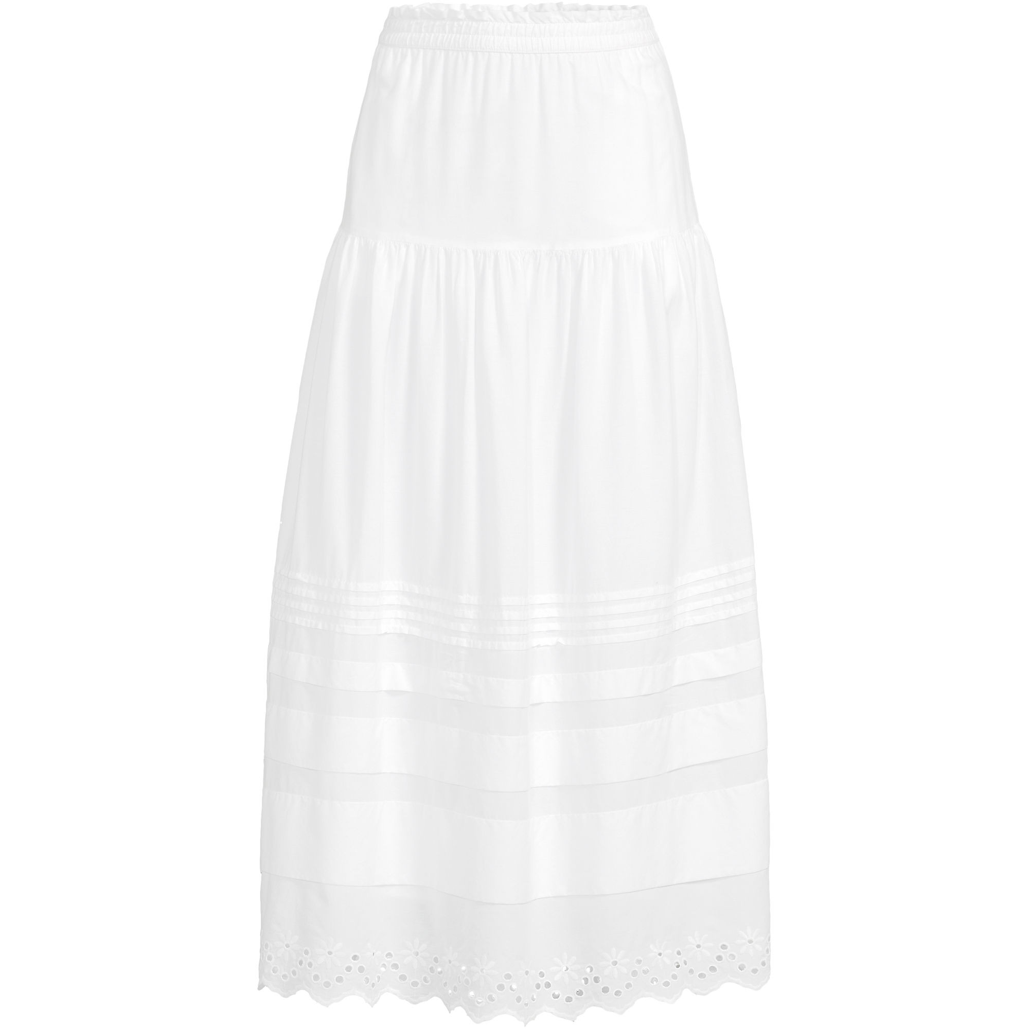 Women's Voile Tiered Eyelet Maxi Skirt | Lands' End (US)