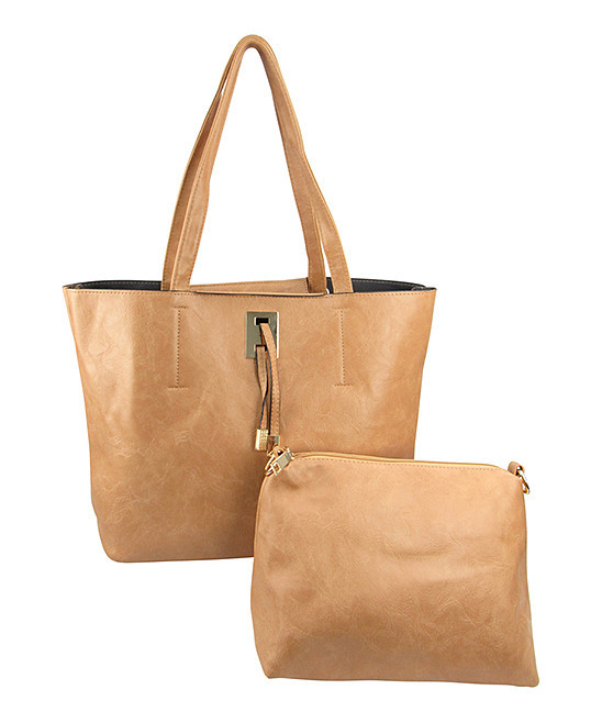 AR New York Women's Clutches Tan - Tan Tote & Crossbody Pouch | Zulily