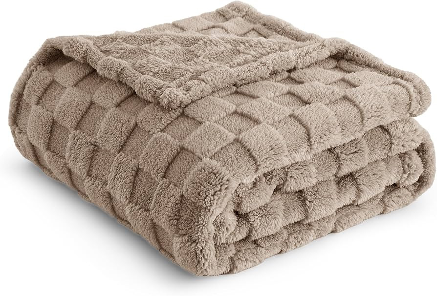 Bedsure Light Taupe Throw Blanket for Couch - Super Soft Cozy Blankets for Women, Cute Small Flee... | Amazon (US)