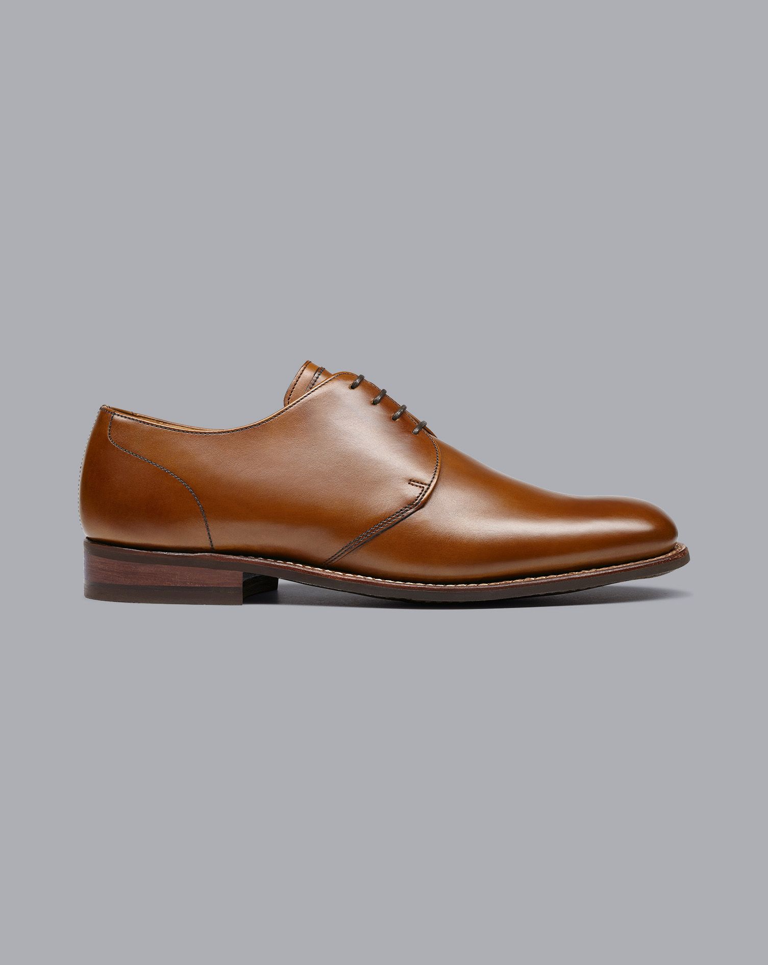 Men's Charles Tyrwhitt Rubber Sole Derby Shoes - Dark Tan Brown Size 10.5 Leather | Charles Tyrwhitt