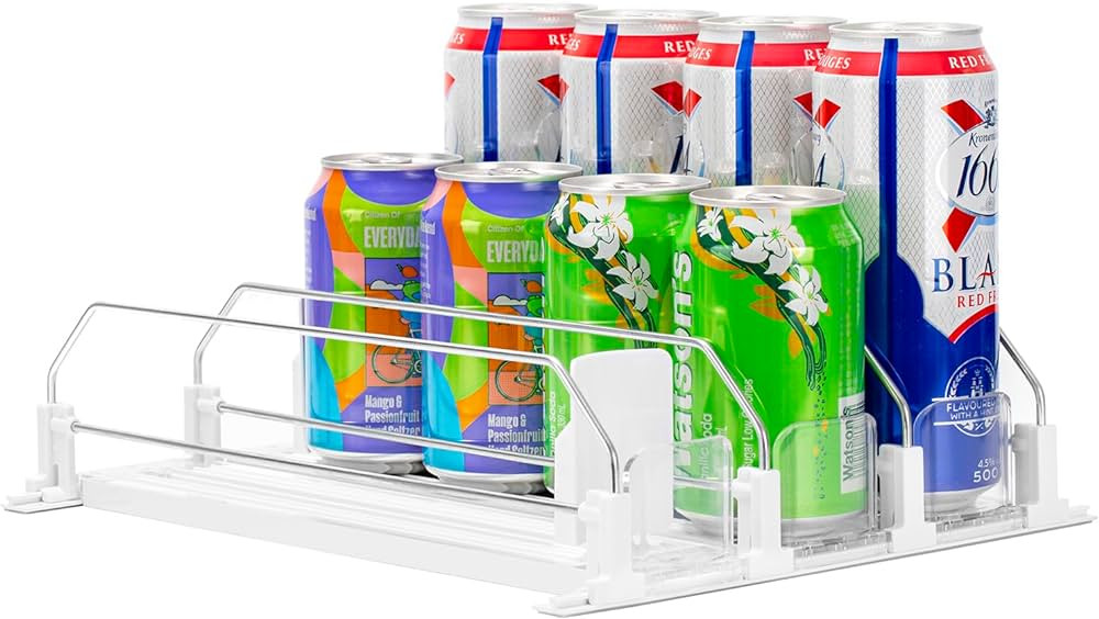 Rula Drink Organizer for Fridge, Self-Pushing Soda Can Dispenser for Refrigerator, Width Adjustab... | Amazon (US)