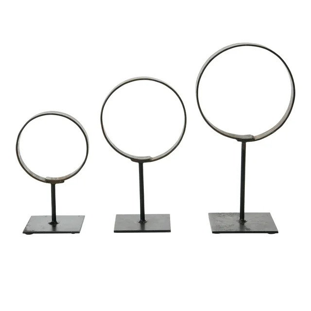 Creative Co-Op Decorative Modern Found Metal Rings on Stands, Set of 3 - Walmart.com | Walmart (US)