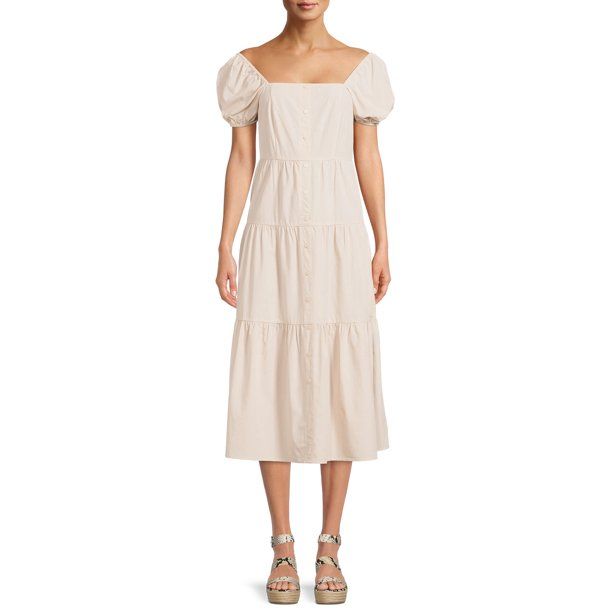 Time and Tru Women's Off Shoulder Dress | Walmart (US)