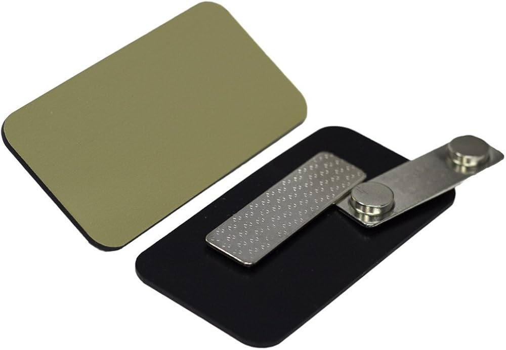 Name Tag/Badge Blanks - 25 Pack - Brushed Gold 1-1/2" X 3", Round Corners, Magnetic Backing | Amazon (US)