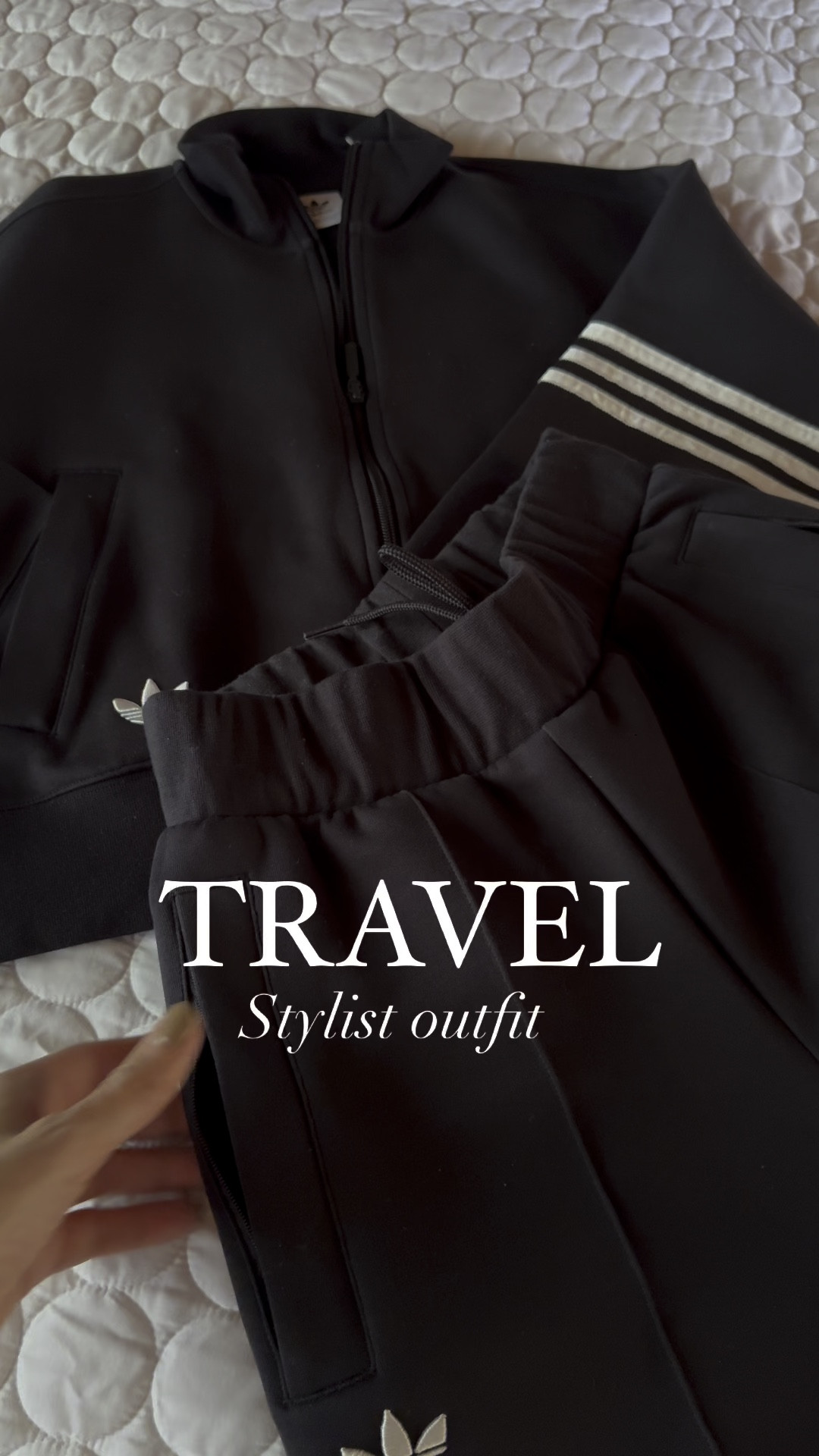 Airport / travel stylish outfit 
Gorgeous Adidas set that I adore 
Great pocket options with zipper 
They run tts, wearing a size small 
Comfortable sneakers 
Also run tts 


#LTKTravel #LTKStyleTip #LTKOver40