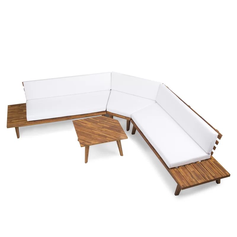 Yakima Solid Wood 4 - Person Seating Group with Cushions | Wayfair North America