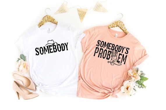 Somebody's Problem Shirt, Somebody's Problem Couples Shirts, Funny Couple shirt,  Cute cowboy cow... | Etsy (US)