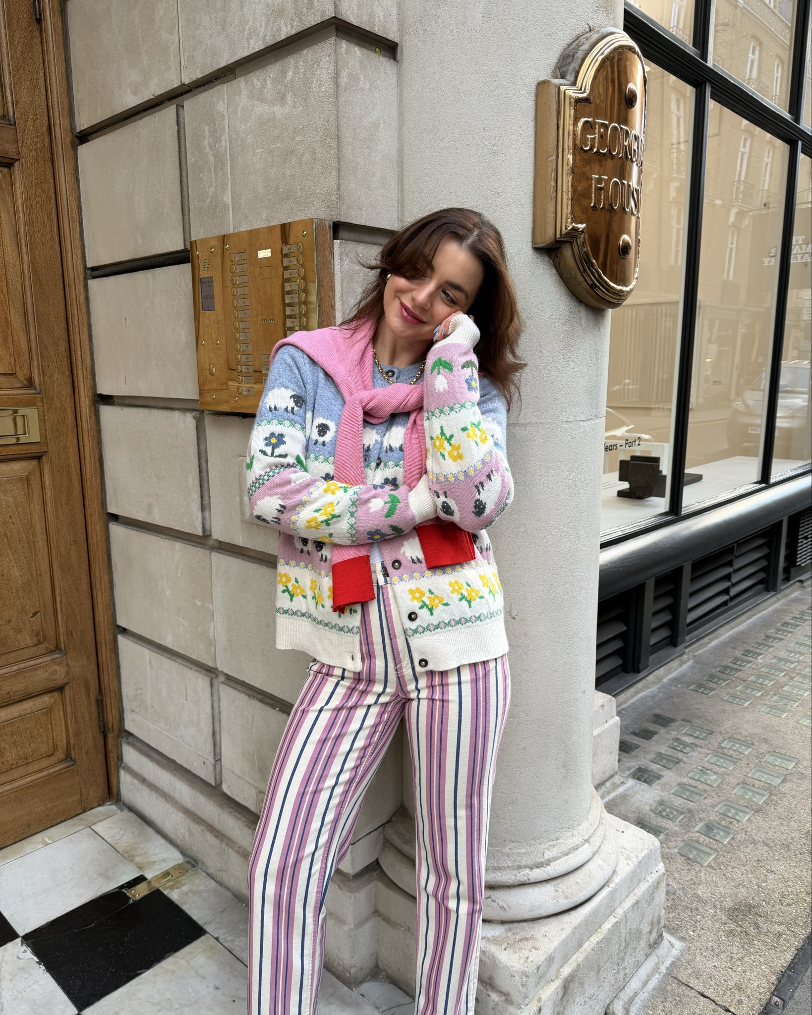 The cutest cardi ever! Thick enough for winter and colourful enough for spring 🌸💕