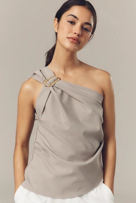 By Anthropologie One-Shoulder Hardware Draped Top | Anthropologie (US)