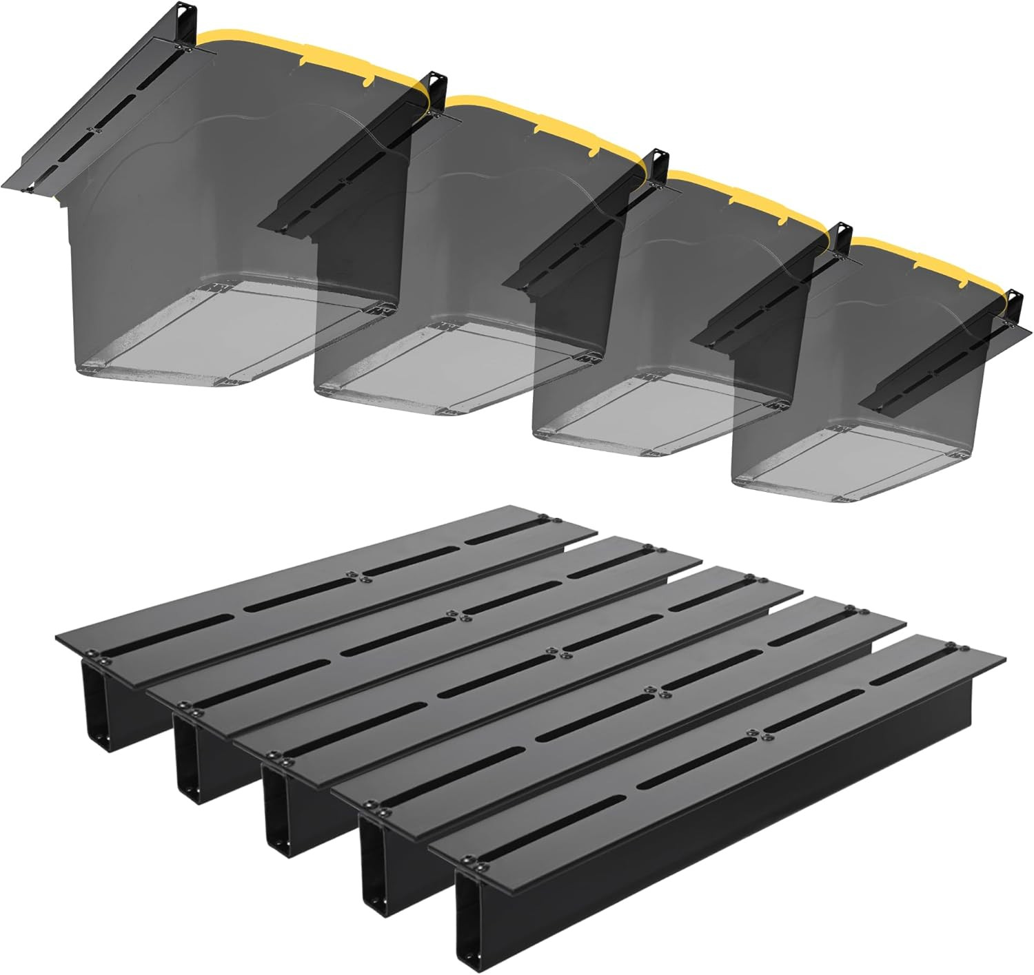 Over head Garage Storage Rack, Ceiling Bin Organization System, Ceiling Organizer for Totes with ... | Amazon (US)