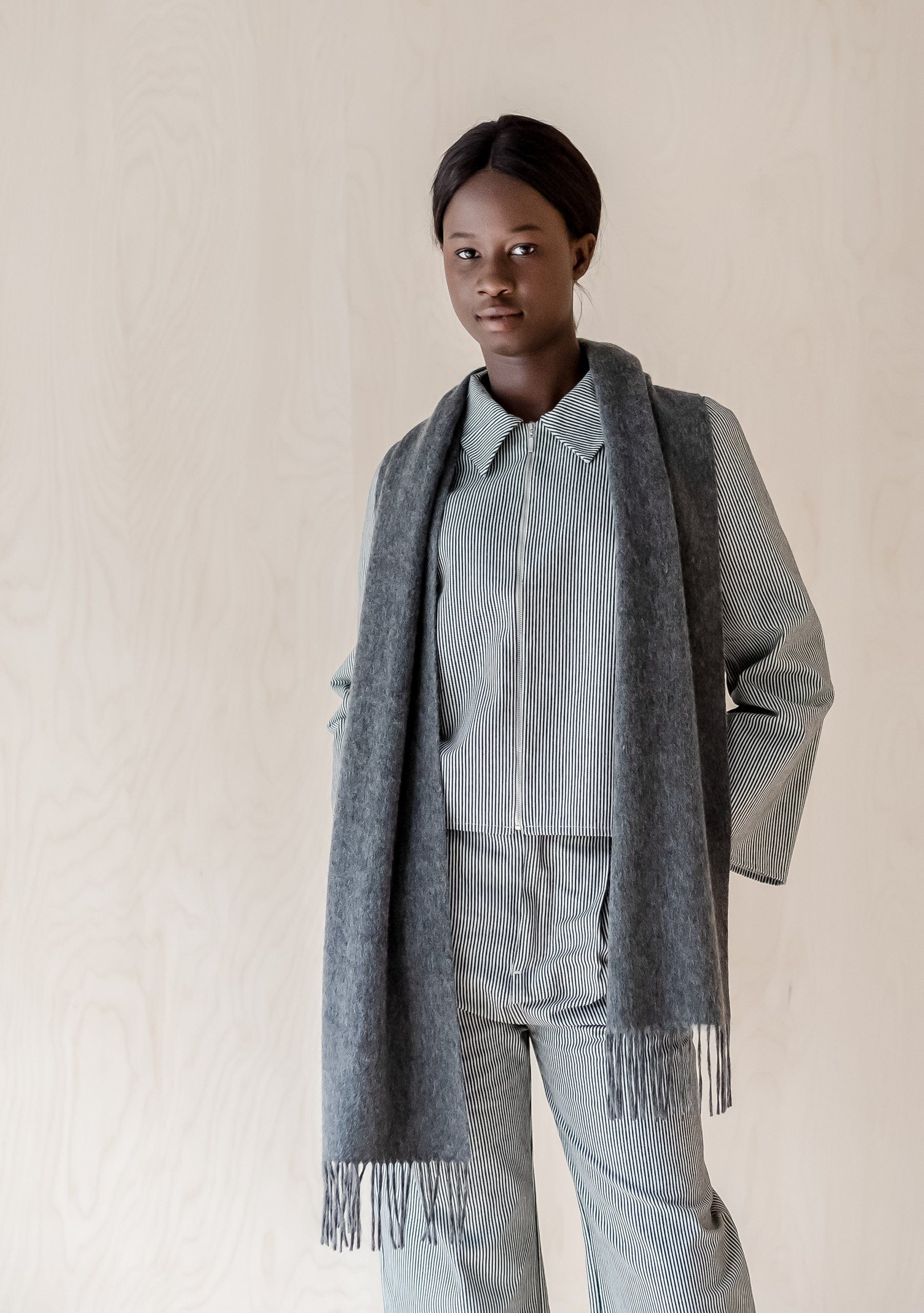 Cashmere Scarf in Charcoal Melange | The Tartan Blanket Co.