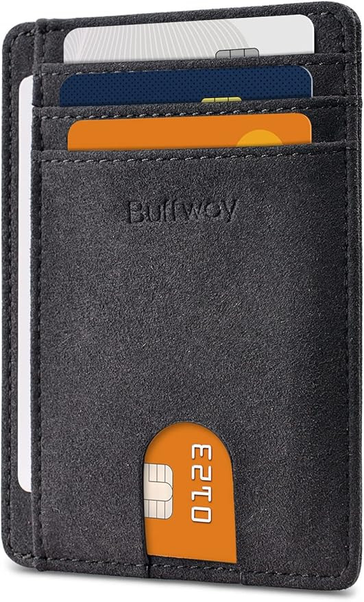 Buffway Slim Minimalist Front Pocket RFID Blocking Leather Wallets for Men and Women - Lichee Cof... | Amazon (US)