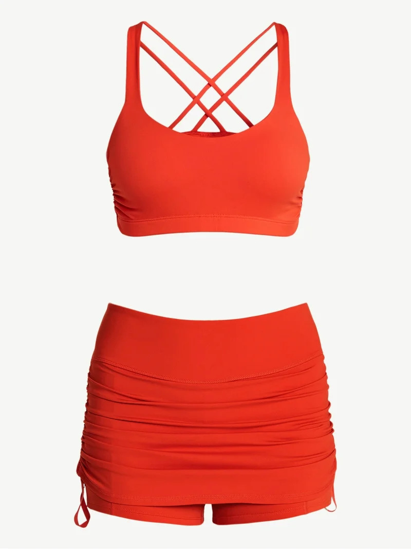 Avia Women's Color Side Ruched Sports Bra, Sizes XS-XXXL | Walmart (US)