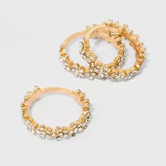 Crystal Floral Bands 3pc - A New Day™ Gold | Target