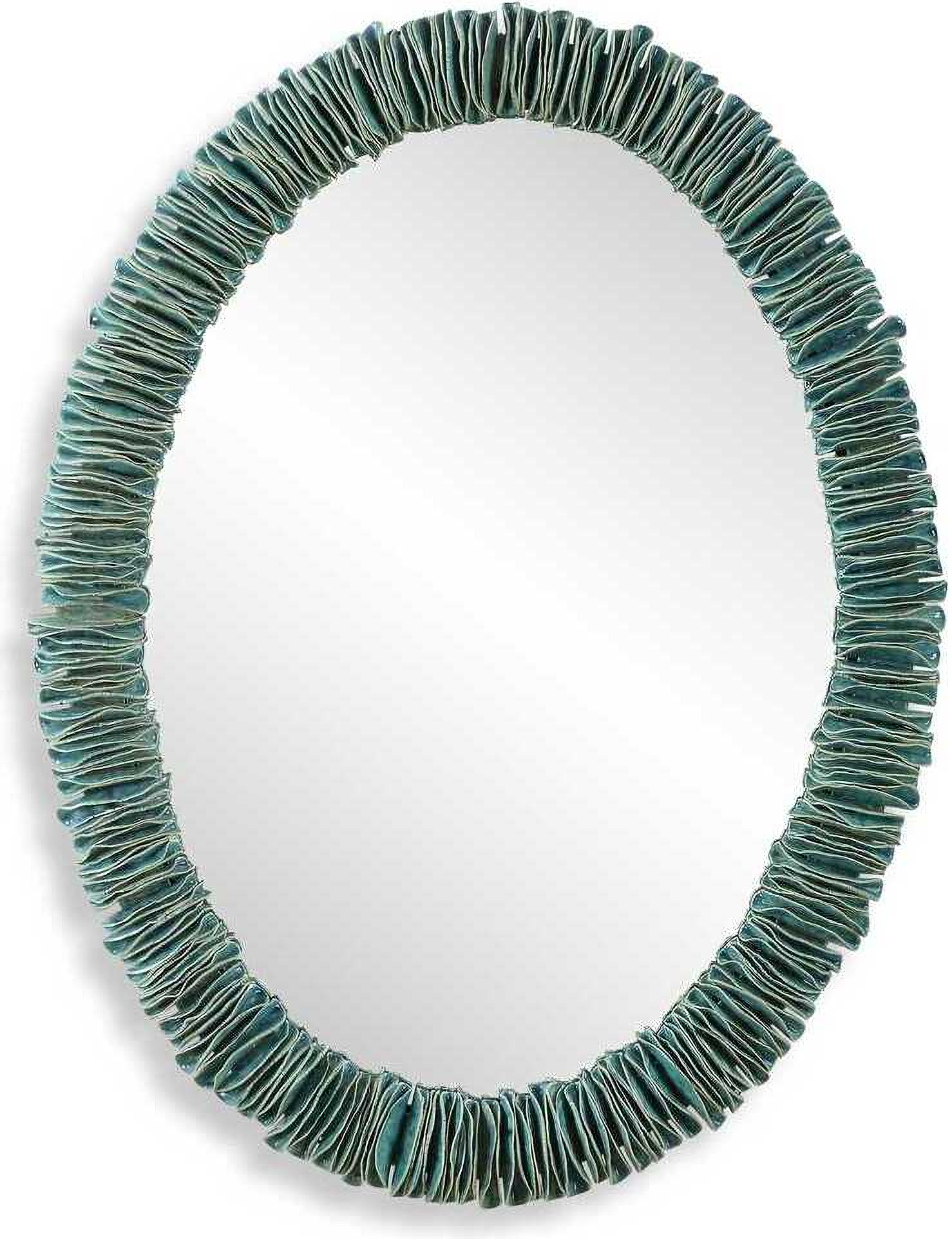 Bonaire Oval Mirror In Teal Blue | 1stopbedrooms