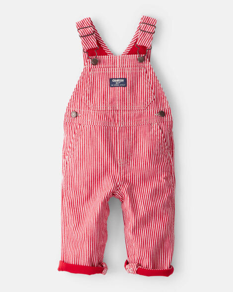 Baby Hickory Stripe Overalls - Red/Ivory | Carter's Inc